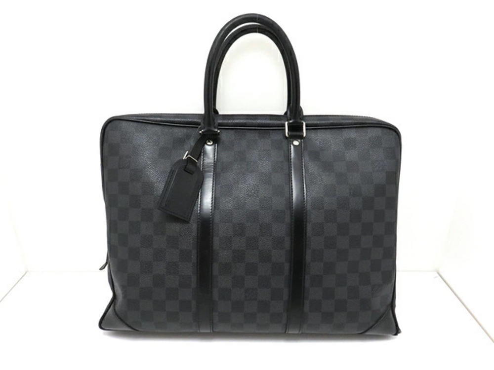 LOUIS VUITTON Bag Port Voyage Business Damier Graphite Black
